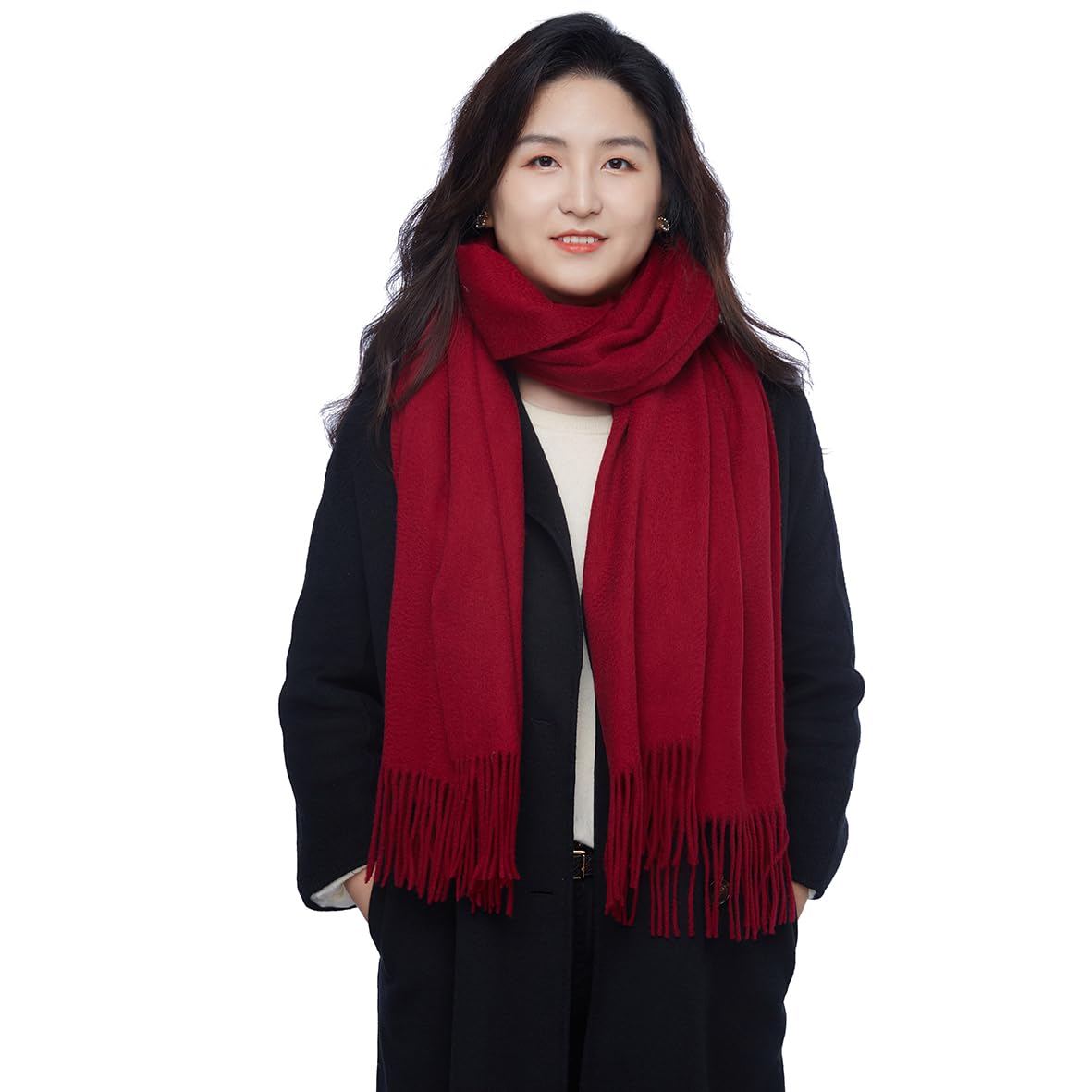 LaniLani 100% Merino Wool Scarf Shawl for Women, Warm and Oversized, Pashmina Cashmere feel, 78” x 28”, Winter Gift for Women