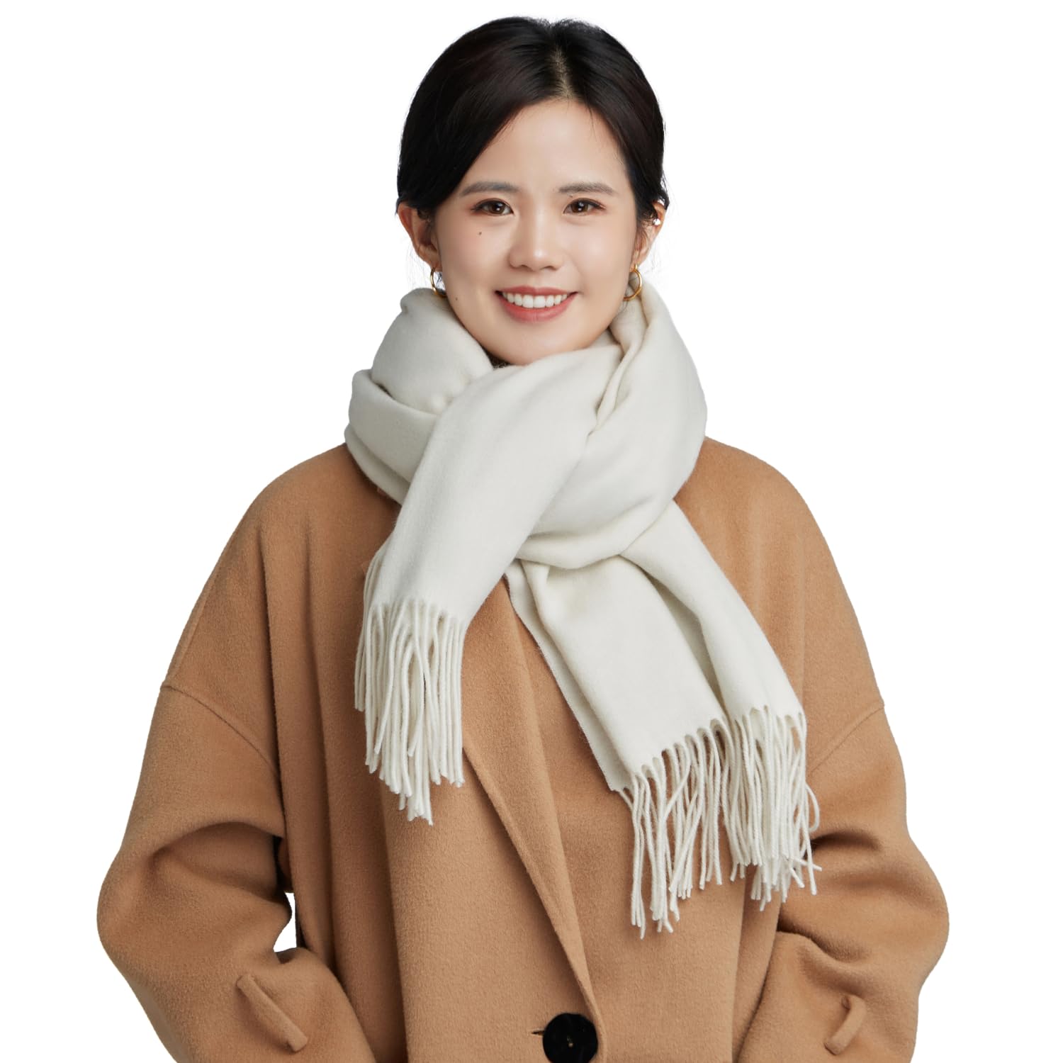 LaniLani 100% Merino Wool Scarf Shawl for Women, Warm and Oversized, Pashmina Cashmere feel, 78” x 28”, Winter Gift for Women