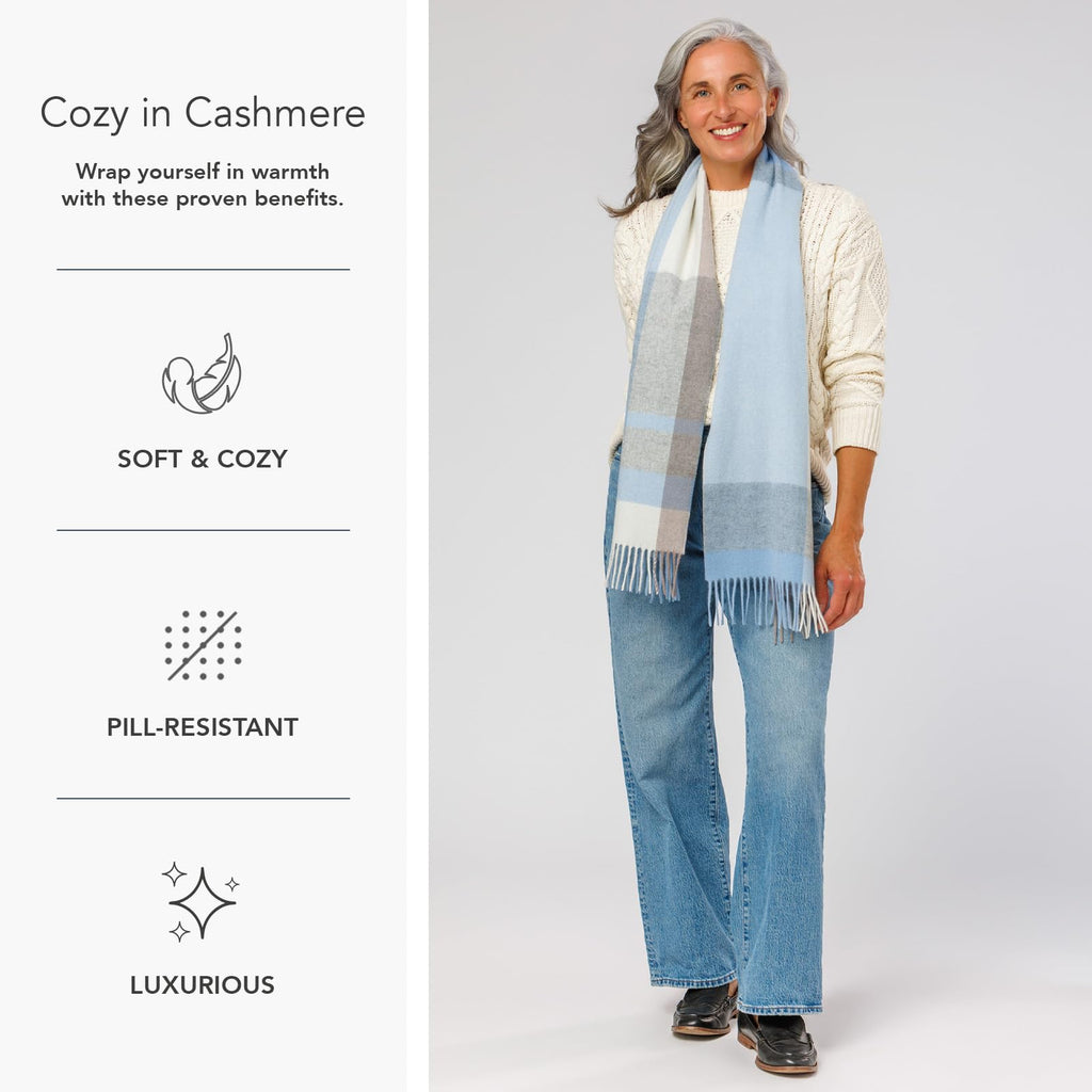 Fishers Finery Women's 100% Pure Cashmere Winter Scarf