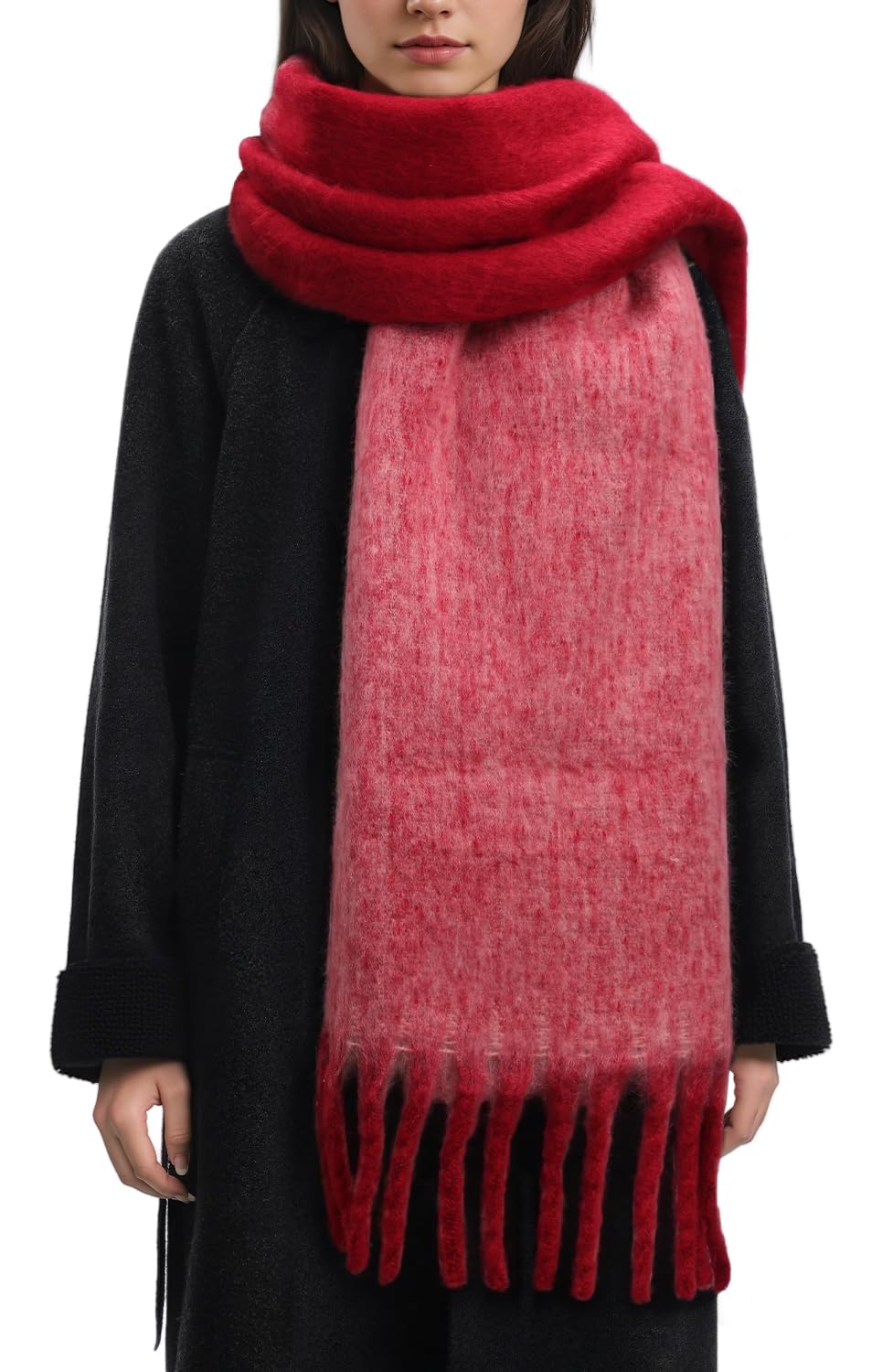Passionbility Women's Winter Scarfs for Women, Mohair Vintage Scarf Large Chunky Scarf Cashmere Feel Blanket Wrap