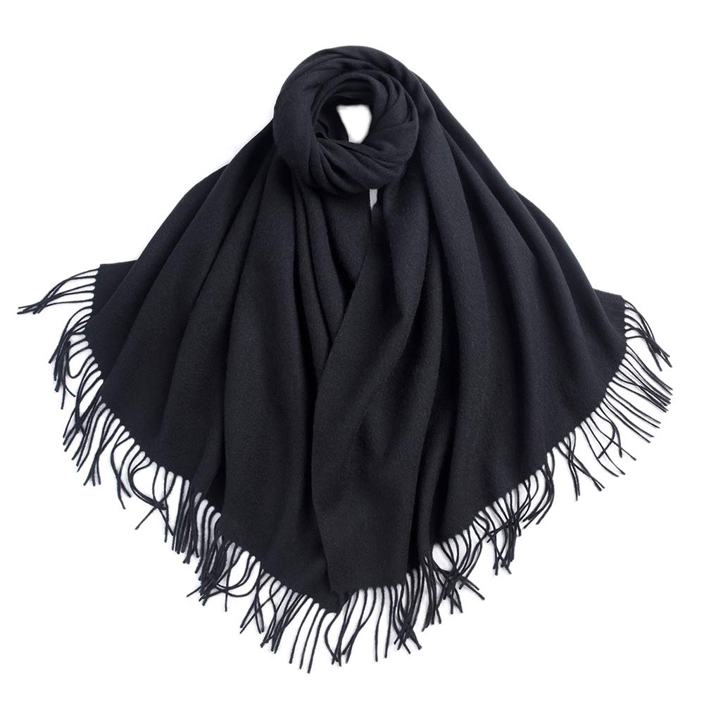 LaniLani 100% Merino Wool Scarf Shawl for Women, Warm and Oversized, Pashmina Cashmere feel, 78” x 28”, Winter Gift for Women