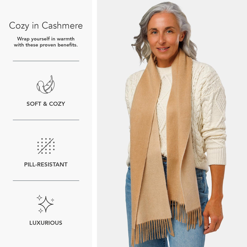 Fishers Finery Women's 100% Pure Cashmere Winter Scarf