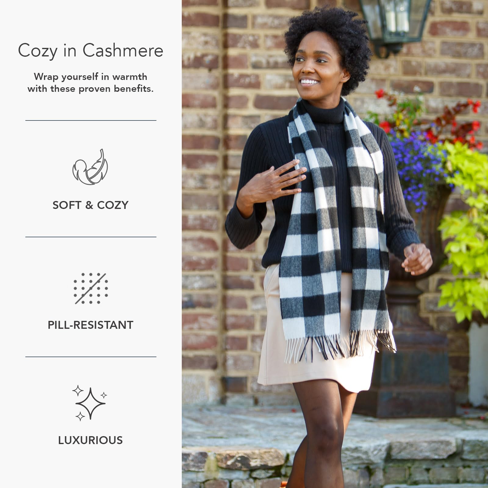 Fishers Finery Women's 100% Pure Cashmere Winter Scarf