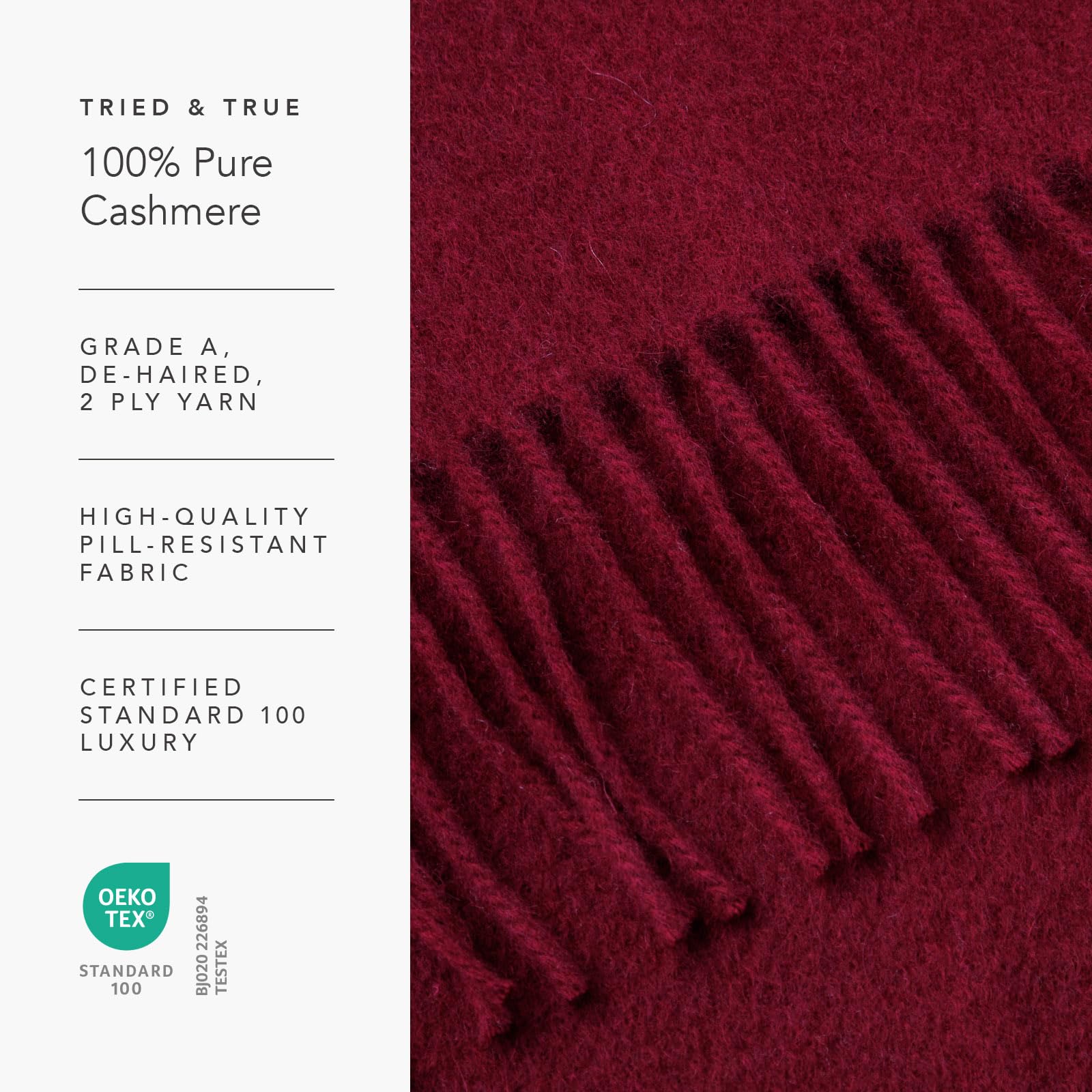 Fishers Finery Women's 100% Pure Cashmere Winter Scarf