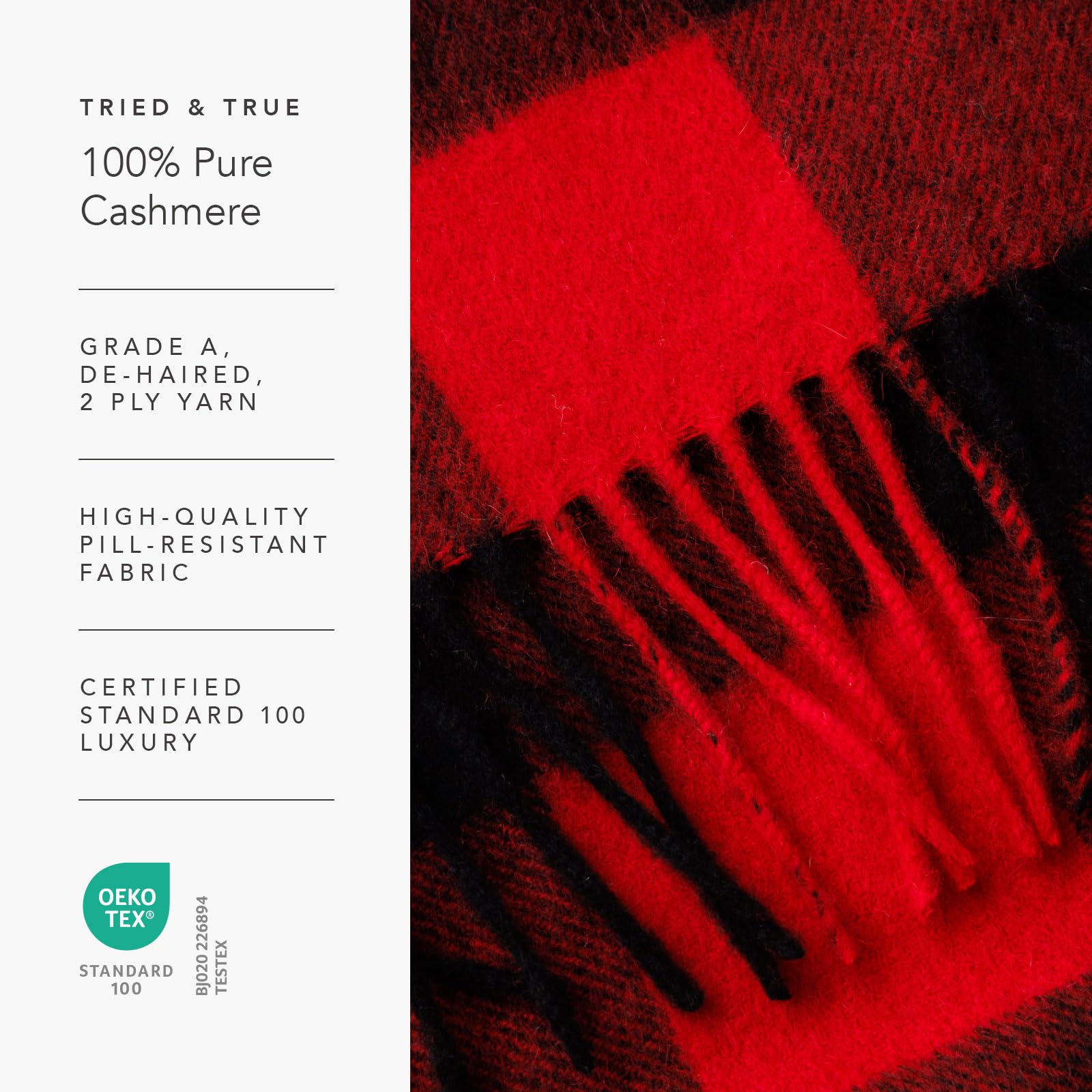 Fishers Finery Women's 100% Pure Cashmere Winter Scarf