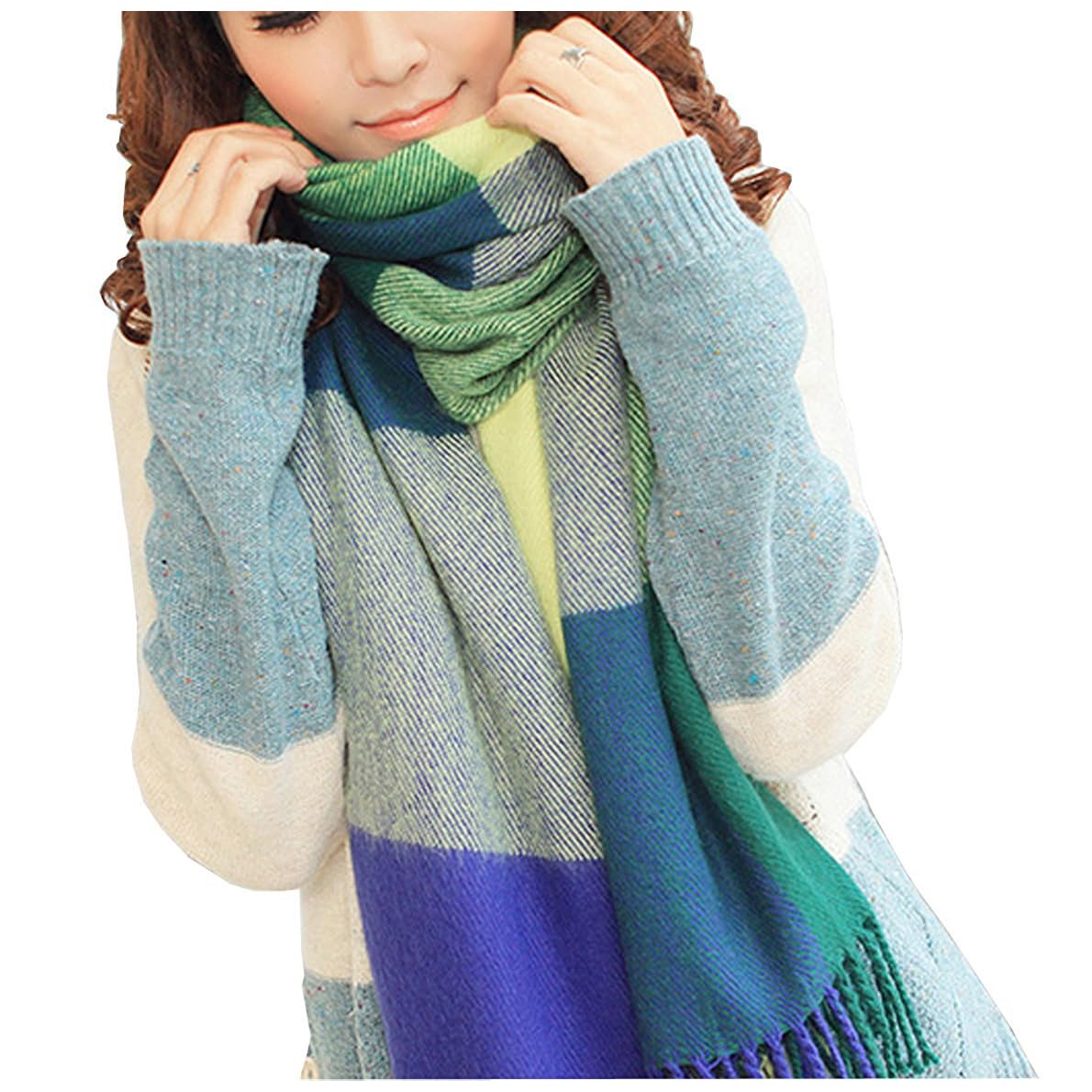 YSense Winter Scarf for Women, Fashion Long Plaid Scarves Warm Big Tartan Blanket Wrap Shawl Ladies Gifts