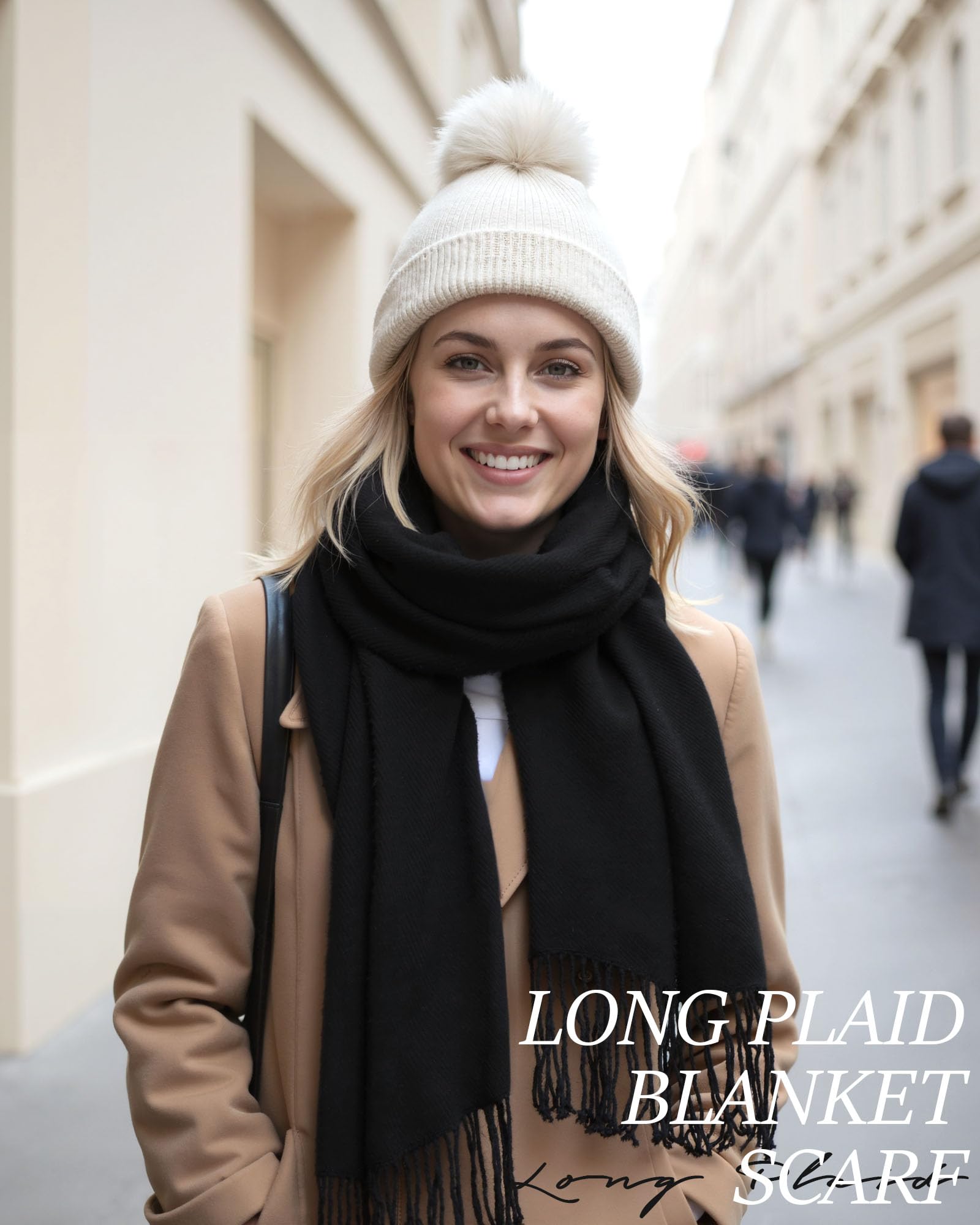 YSense Winter Scarf for Women, Fashion Long Plaid Scarves Warm Big Tartan Blanket Wrap Shawl Ladies Gifts