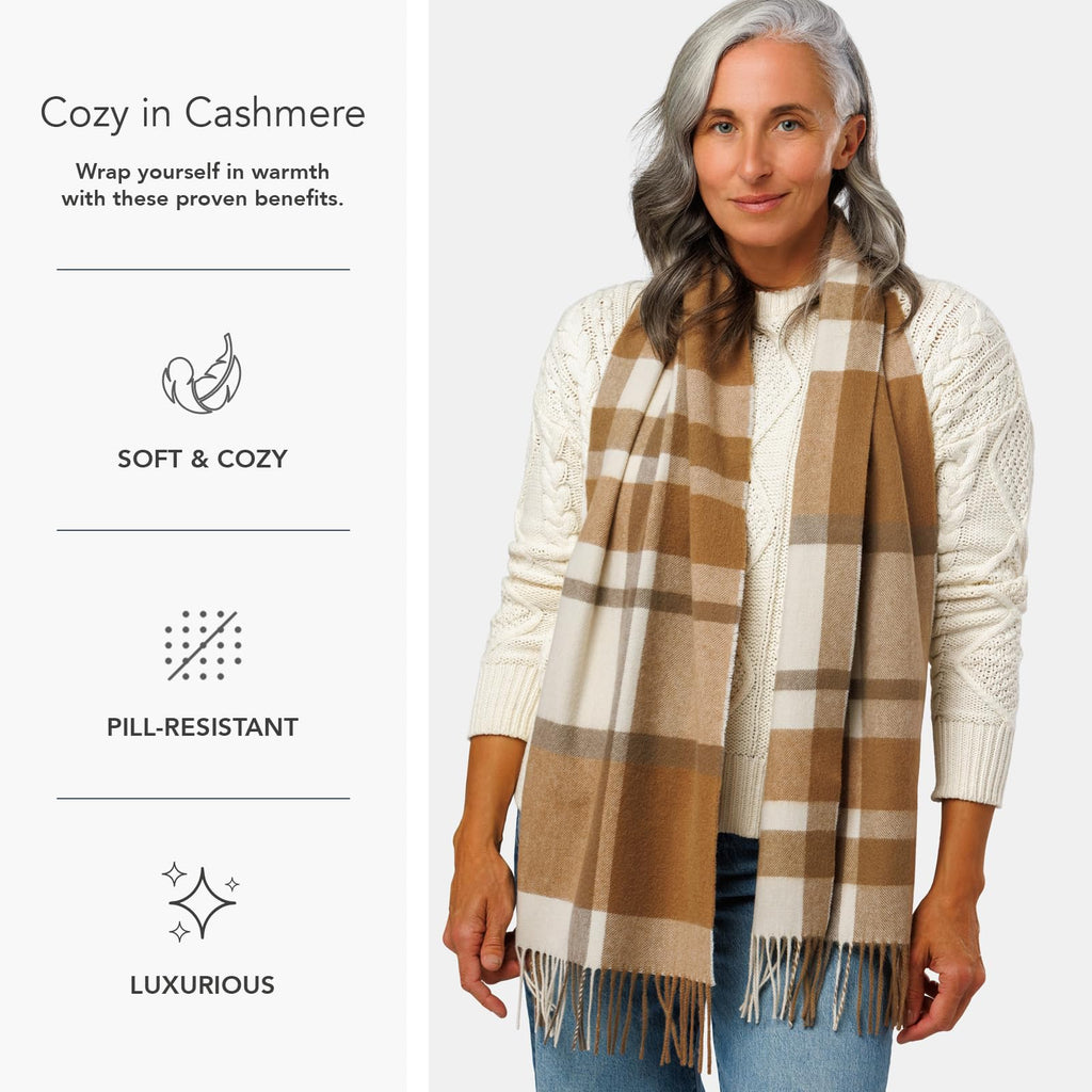 Fishers Finery Women's 100% Pure Cashmere Winter Scarf