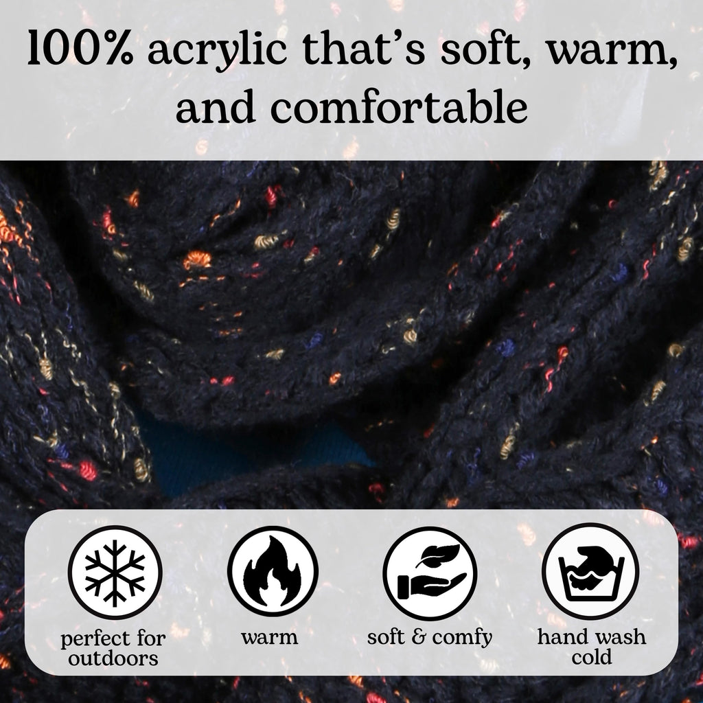 Funky Junque Hat Scarf Glove Set for Women – Matching Winter Set with Oversized Slouchy Beanie, Infinity Scarf & Cozy Gloves