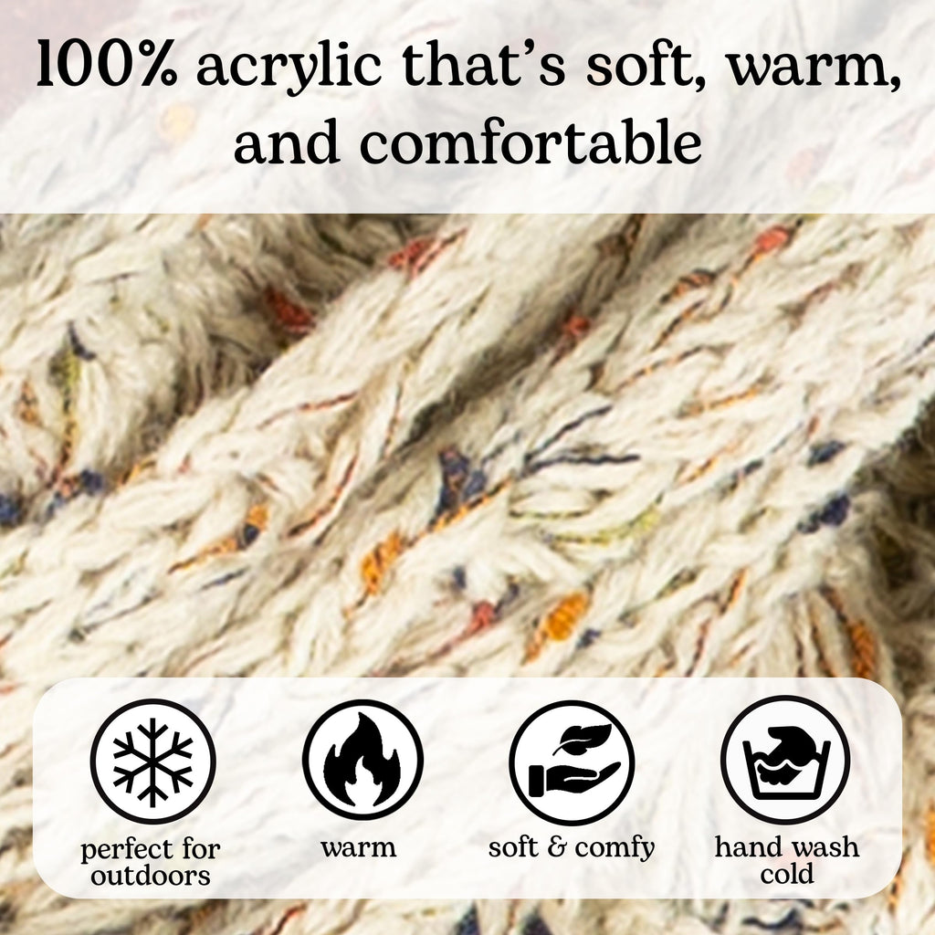 Funky Junque Hat Scarf Glove Set for Women – Matching Winter Set with Oversized Slouchy Beanie, Infinity Scarf & Cozy Gloves