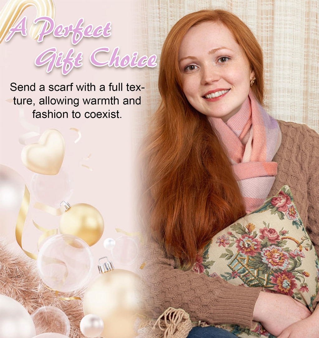 YSense Winter Scarf for Women, Fashion Long Plaid Scarves Warm Big Tartan Blanket Wrap Shawl Ladies Gifts