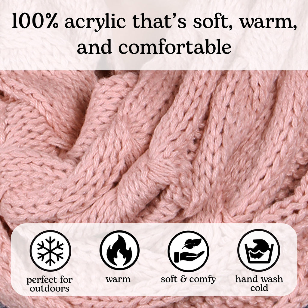 Funky Junque Hat Scarf Glove Set for Women – Matching Winter Set with Oversized Slouchy Beanie, Infinity Scarf & Cozy Gloves