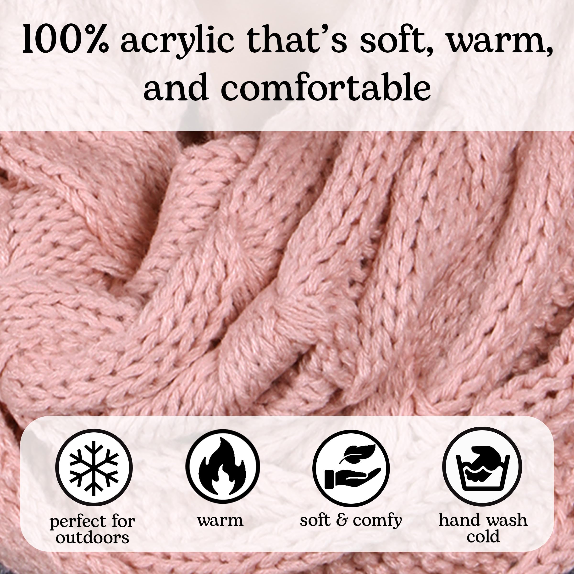 Funky Junque Hat Scarf Glove Set for Women – Matching Winter Set with Oversized Slouchy Beanie, Infinity Scarf & Cozy Gloves