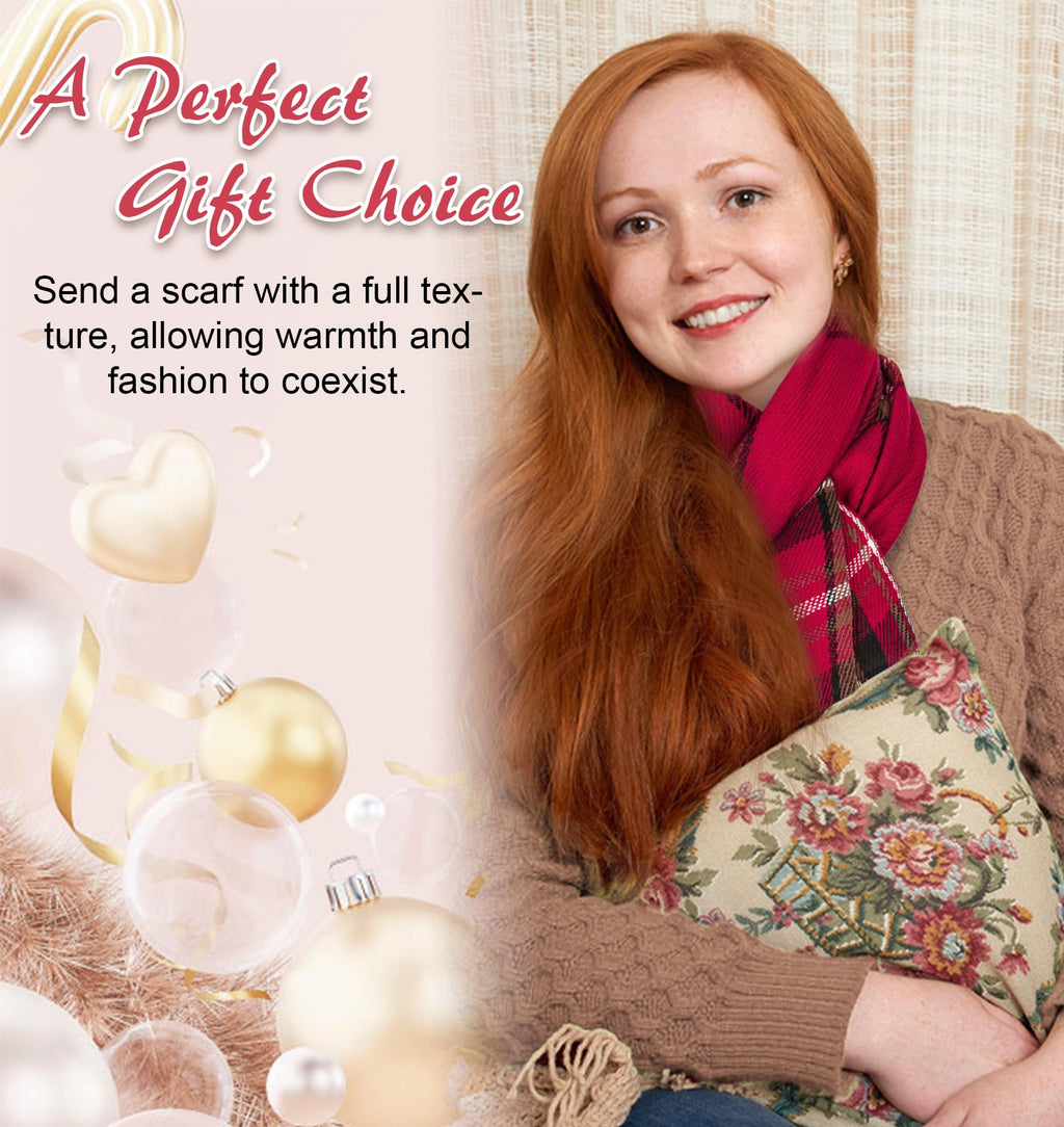 YSense Winter Scarf for Women, Fashion Long Plaid Scarves Warm Big Tartan Blanket Wrap Shawl Ladies Gifts