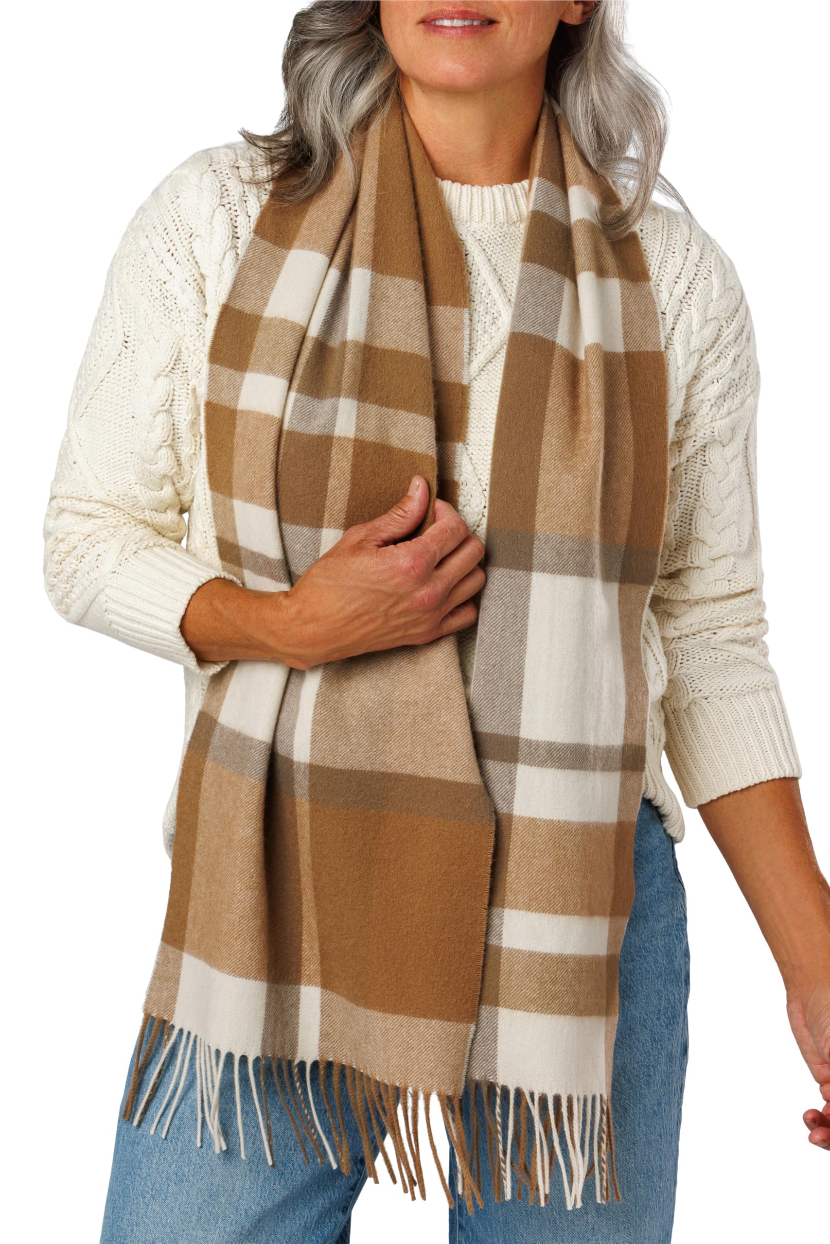 Fishers Finery Women's 100% Pure Cashmere Winter Scarf