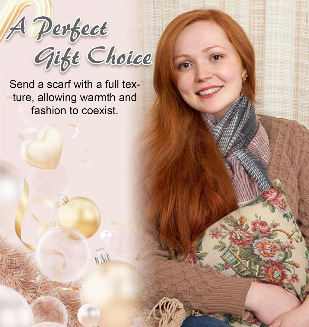 YSense Winter Scarf for Women, Fashion Long Plaid Scarves Warm Big Tartan Blanket Wrap Shawl Ladies Gifts