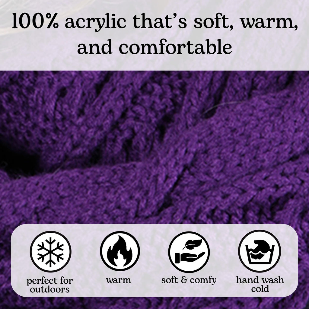 Funky Junque Hat Scarf Glove Set for Women – Matching Winter Set with Oversized Slouchy Beanie, Infinity Scarf & Cozy Gloves