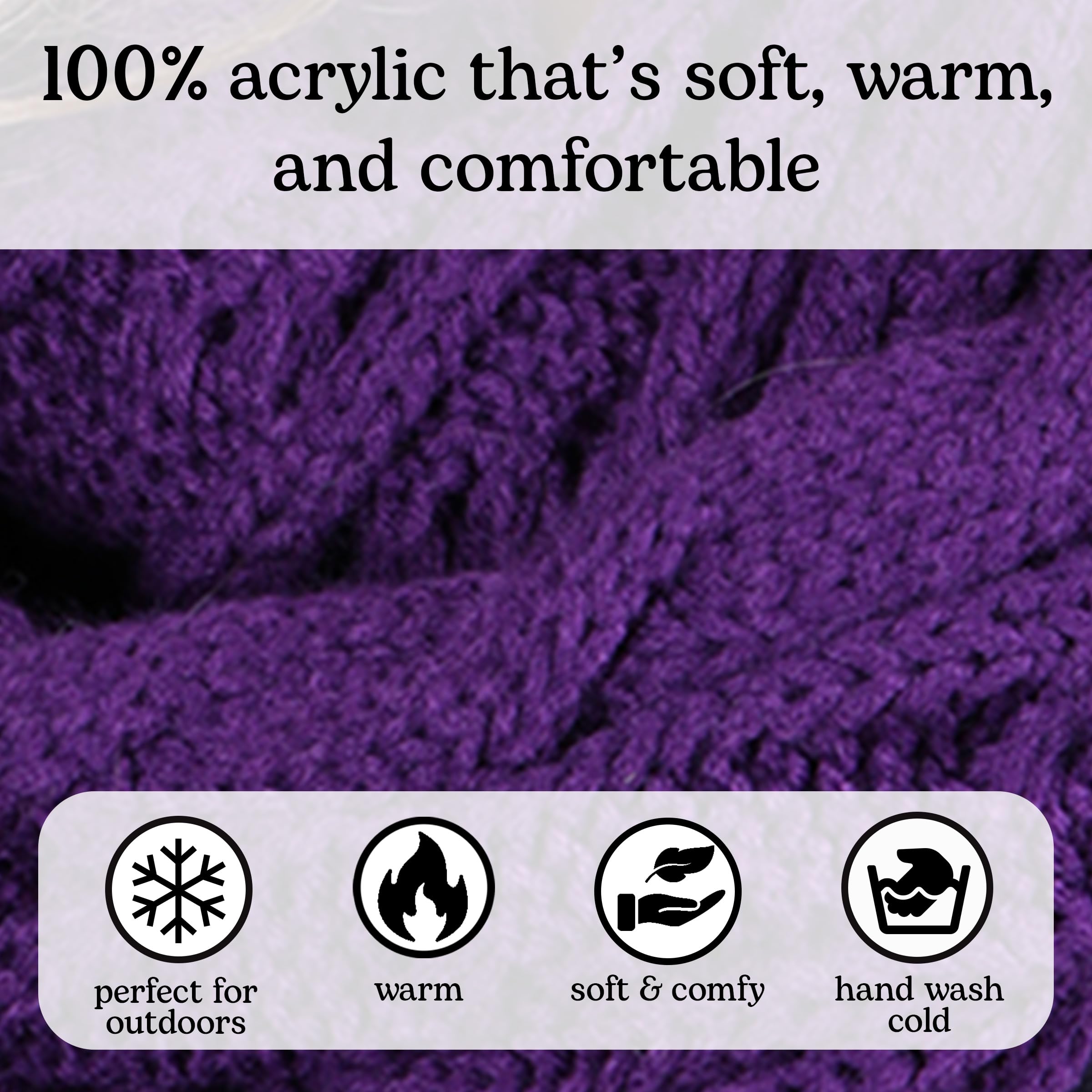 Funky Junque Hat Scarf Glove Set for Women – Matching Winter Set with Oversized Slouchy Beanie, Infinity Scarf & Cozy Gloves