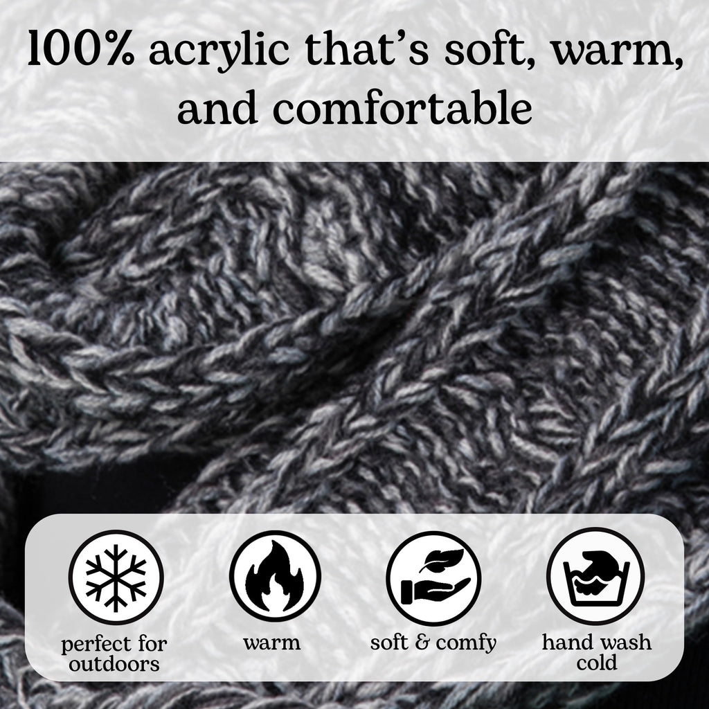 Funky Junque Hat Scarf Glove Set for Women – Matching Winter Set with Oversized Slouchy Beanie, Infinity Scarf & Cozy Gloves