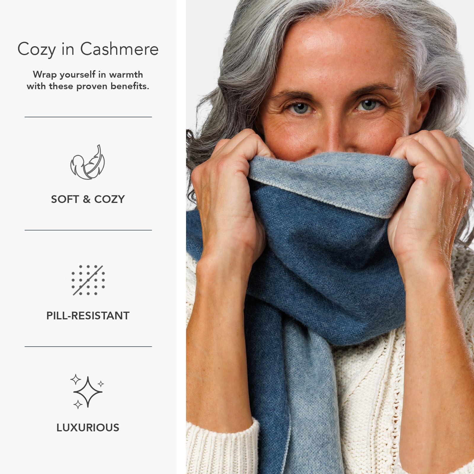 Fishers Finery Women's 100% Pure Cashmere Winter Scarf