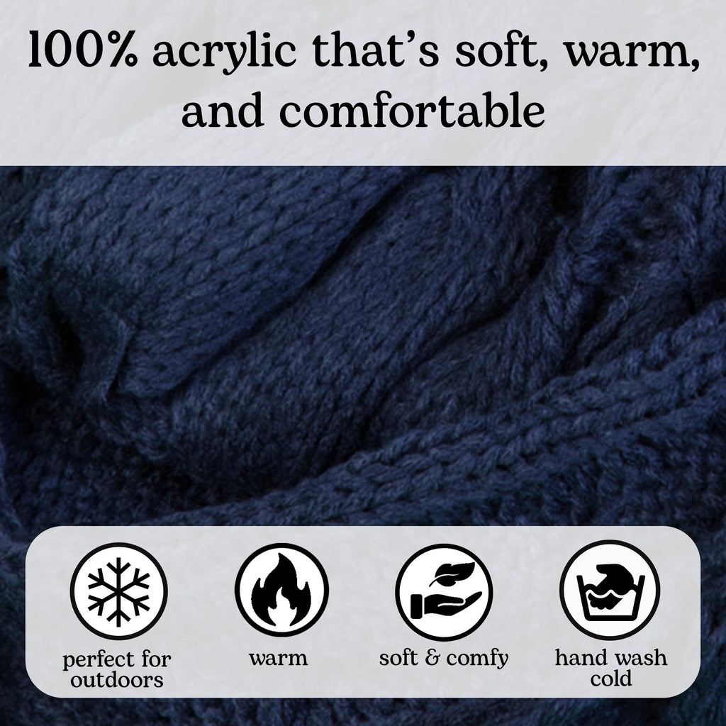 Funky Junque Hat Scarf Glove Set for Women – Matching Winter Set with Oversized Slouchy Beanie, Infinity Scarf & Cozy Gloves