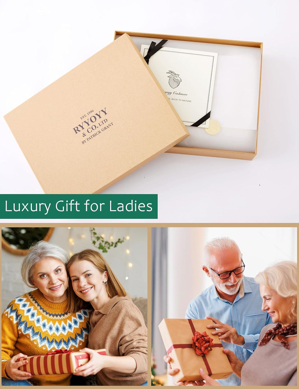 Soft Warm 100% Cashmere Scarf for Women Lightweight Luxury Cable Stitch Scarves Mottle Camel