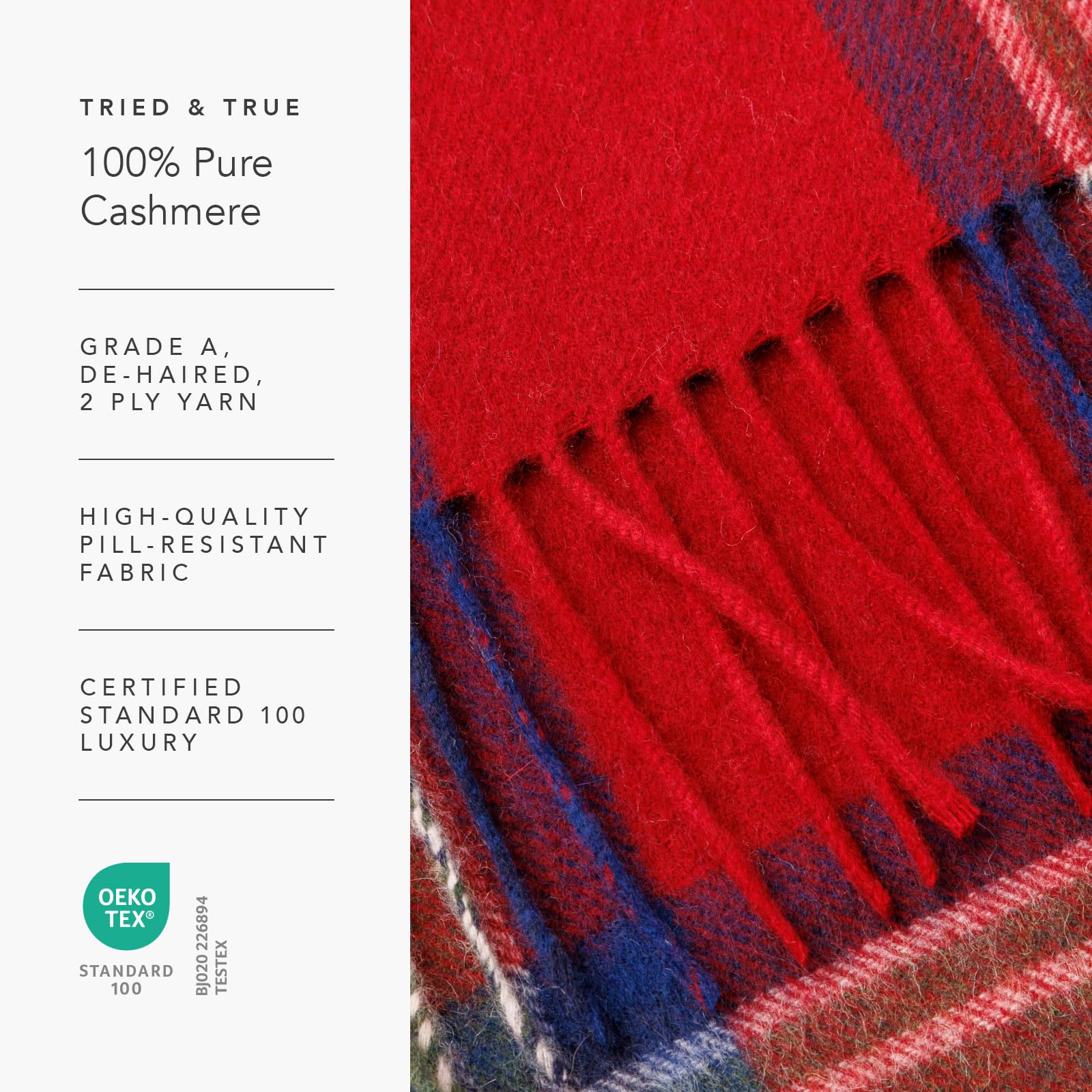 Fishers Finery Women's 100% Pure Cashmere Winter Scarf