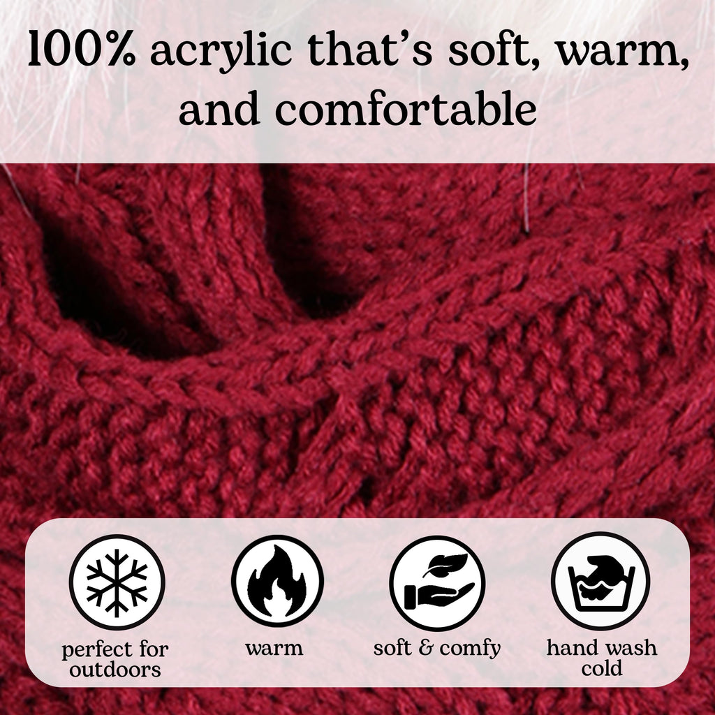 Funky Junque Hat Scarf Glove Set for Women – Matching Winter Set with Oversized Slouchy Beanie, Infinity Scarf & Cozy Gloves