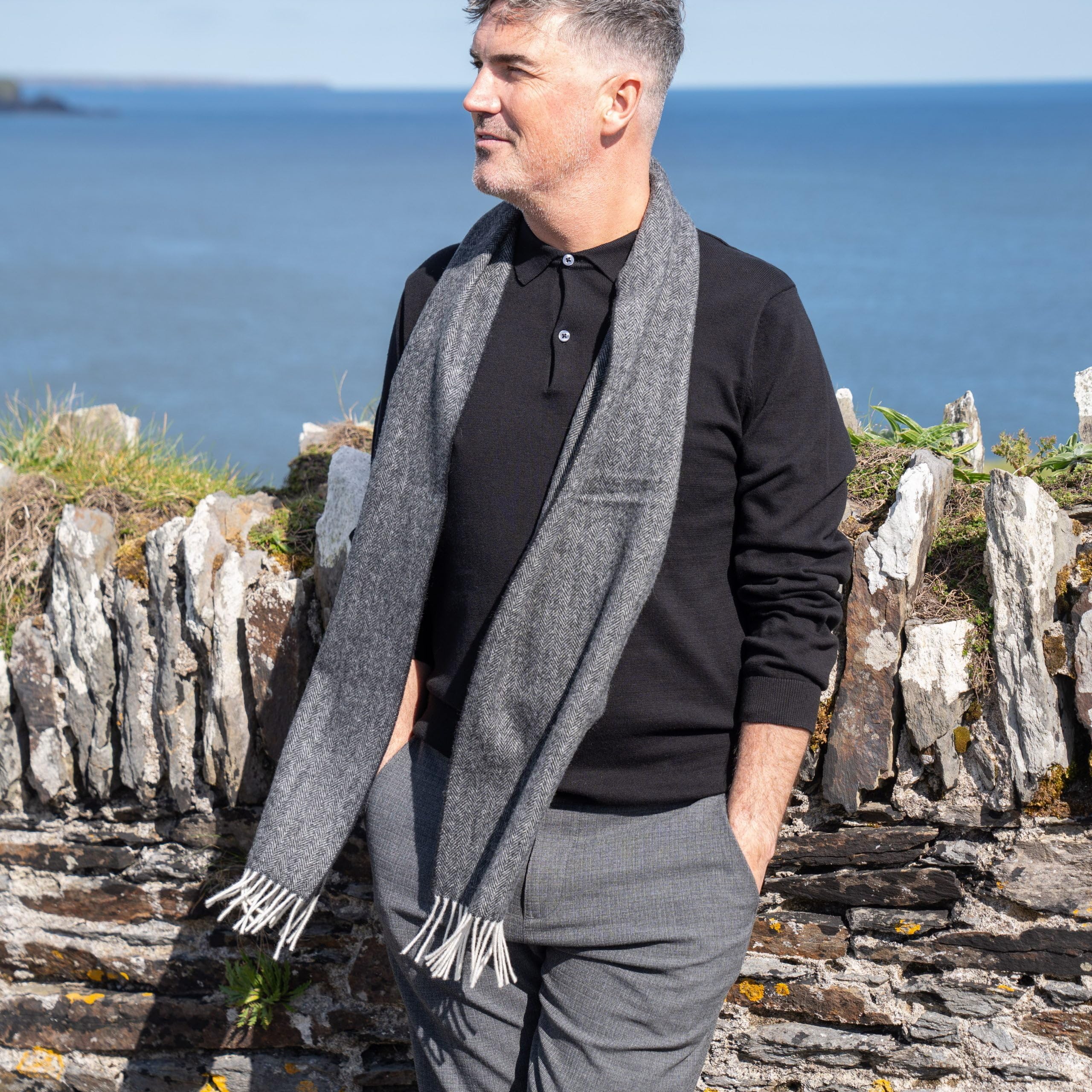 Biddy Murphy 100% Irish Wool Scarf for Women & Men, Soft & Warm, Plaid Tartan, 9" x 78"