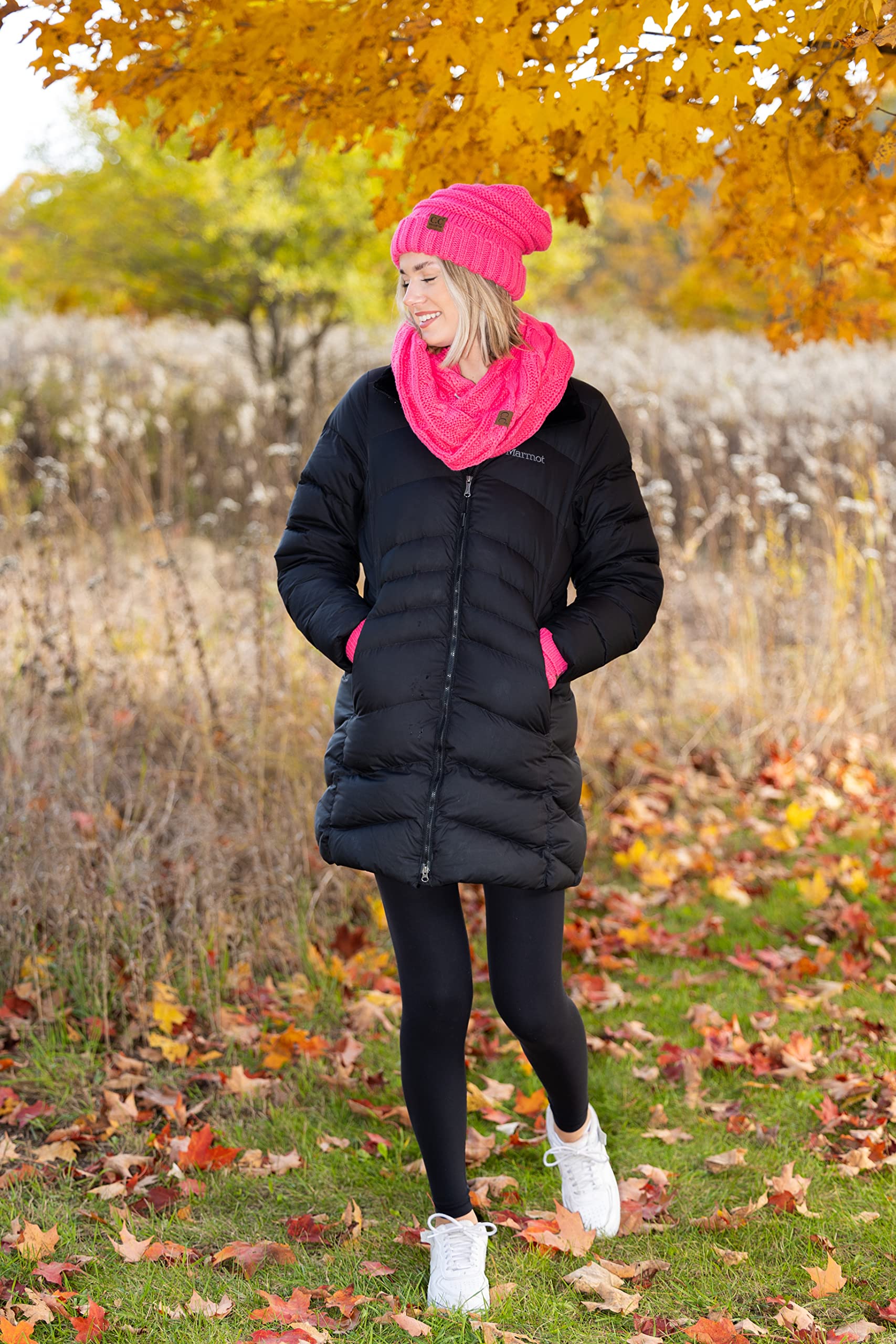 Funky Junque Hat Scarf Glove Set for Women – Matching Winter Set with Oversized Slouchy Beanie, Infinity Scarf & Cozy Gloves