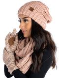 Funky Junque Hat Scarf Glove Set for Women – Matching Winter Set with Oversized Slouchy Beanie, Infinity Scarf & Cozy Gloves